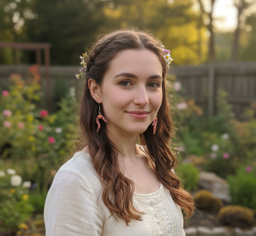 Cottagecore cute worm earrings