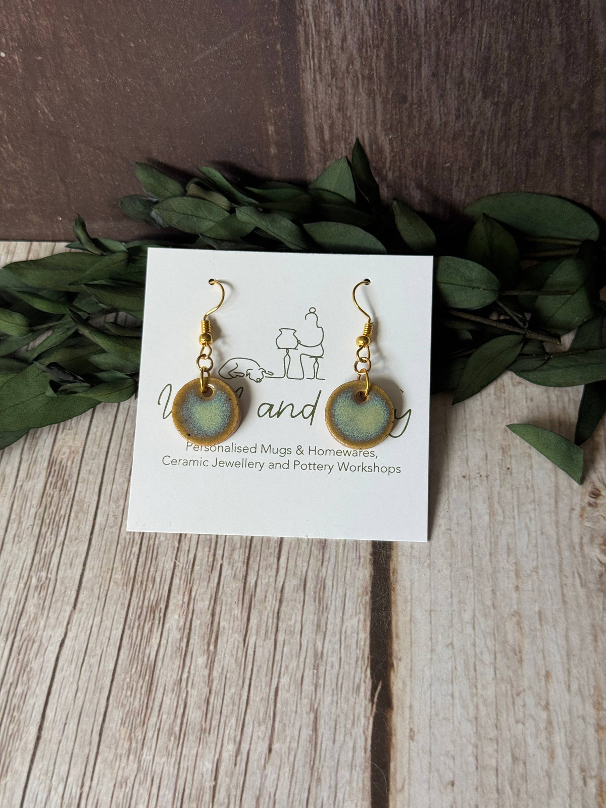 Handmade Ceramic Earrings | Turquoise |