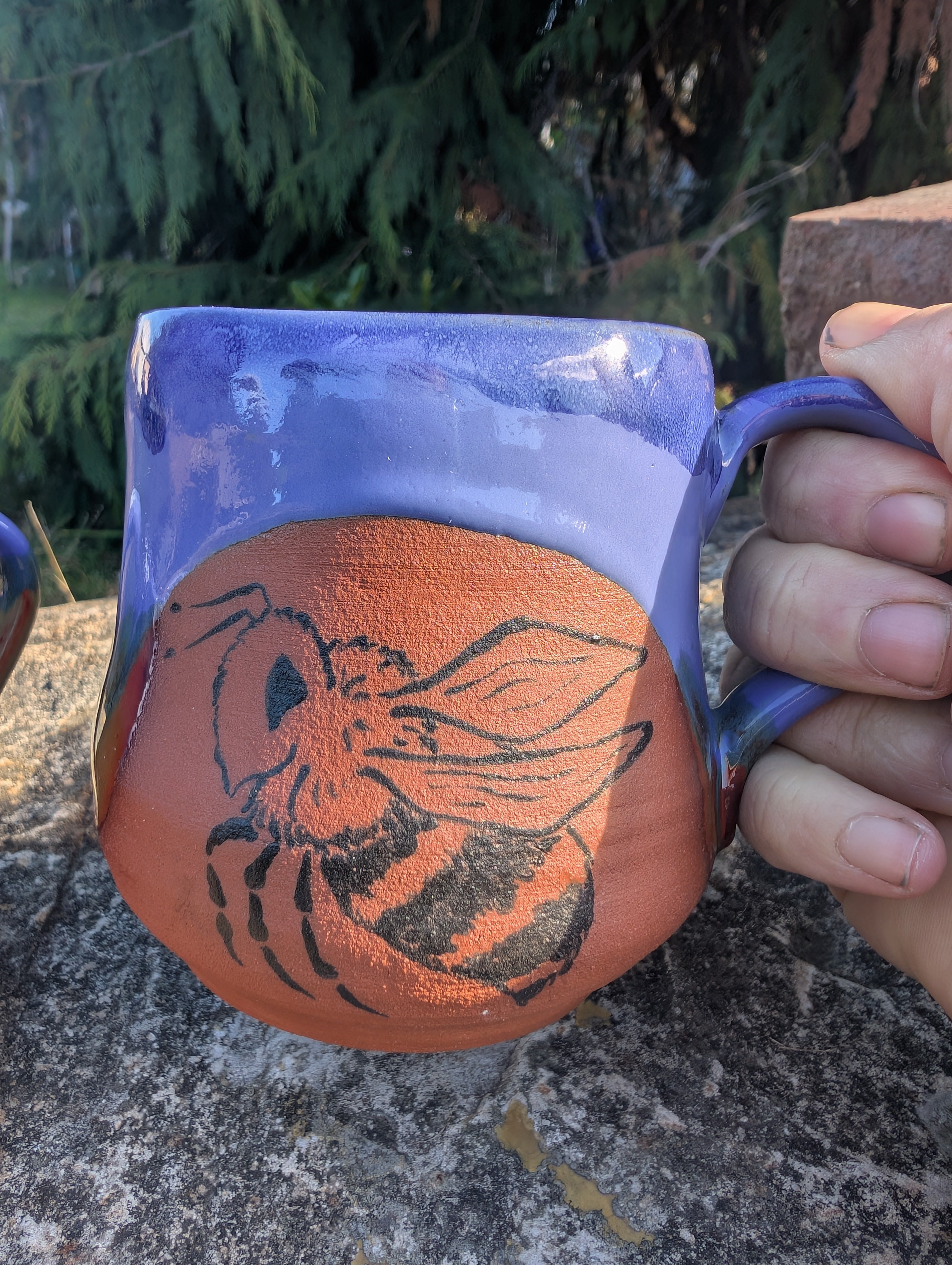 Handmade Bee Mug by Fincher pottery Secondary image