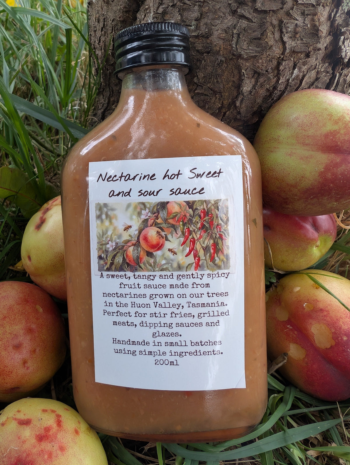 Nectarine hot sauce gourmet condiments Tasmania  Main image