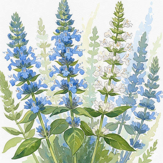 Hyssop Blue and White