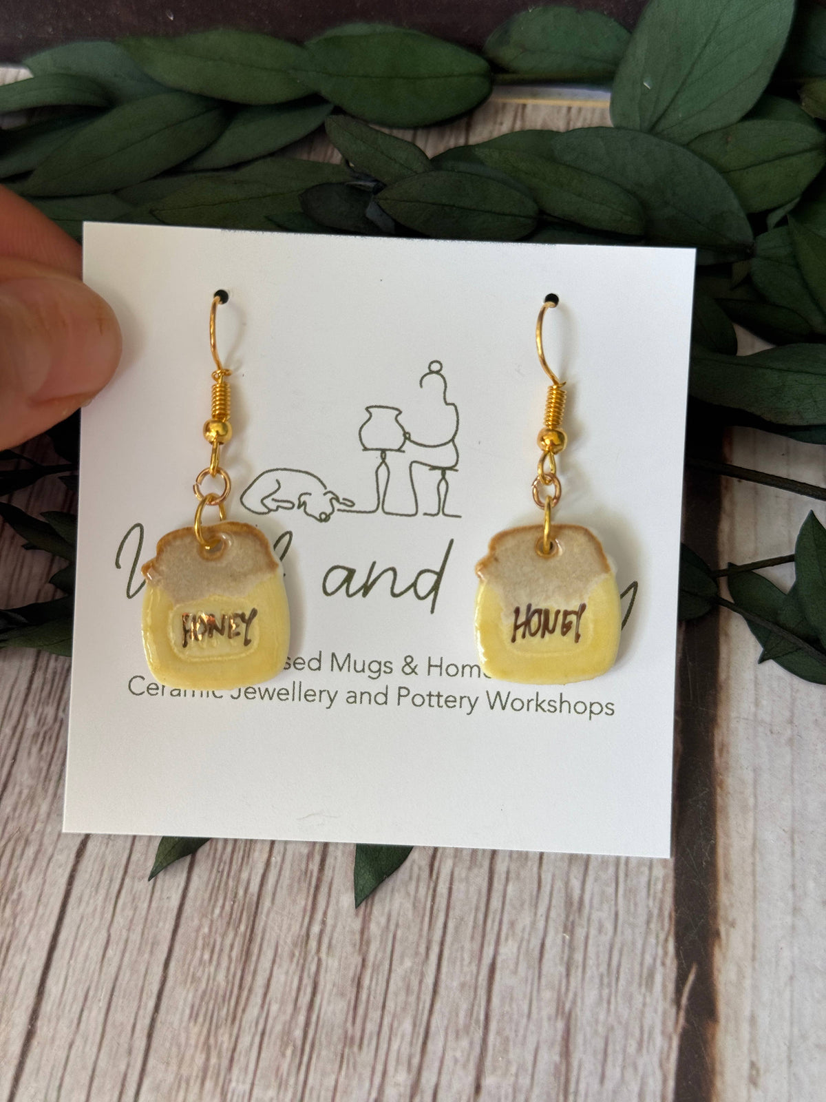 Honey Pot Porcelain Earrings | Handmade