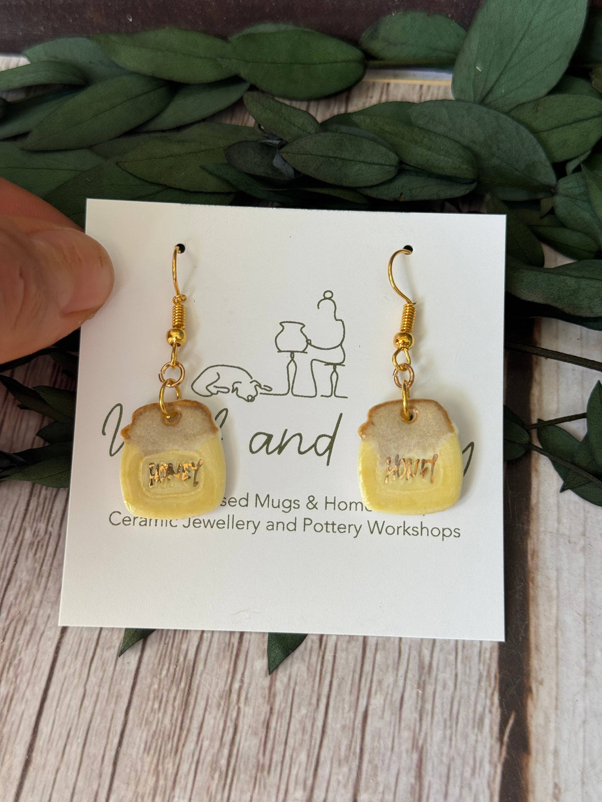Honey Pot Porcelain Earrings | Handmade