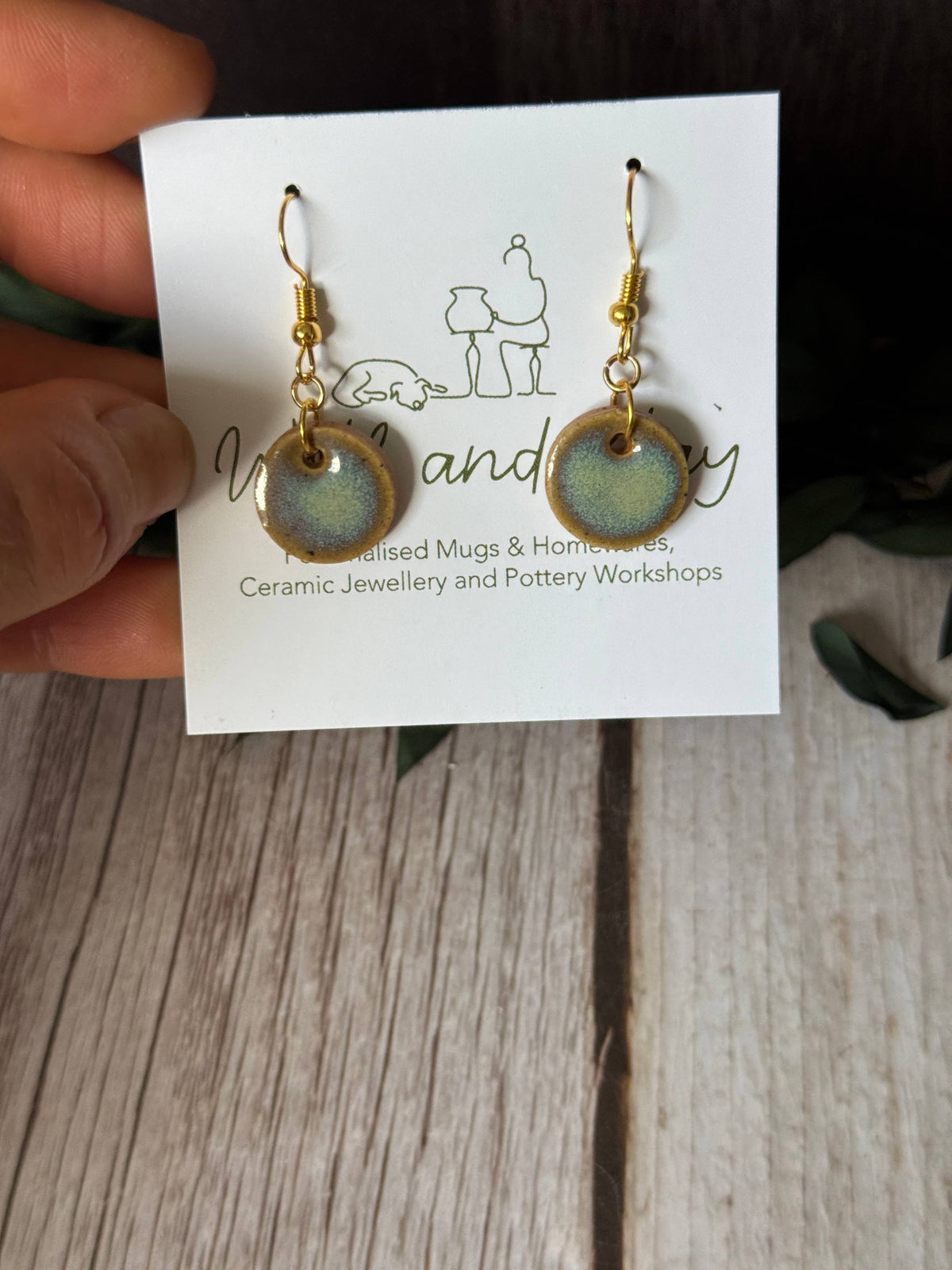 Handmade Ceramic Earrings | Turquoise |