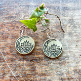 Handmade Ceramic Earrings - Lotus Moon