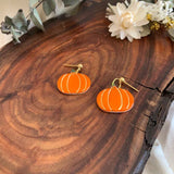 Handmade pumpkin Ceramic Earrings