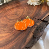 Handmade pumpkin Ceramic Earrings