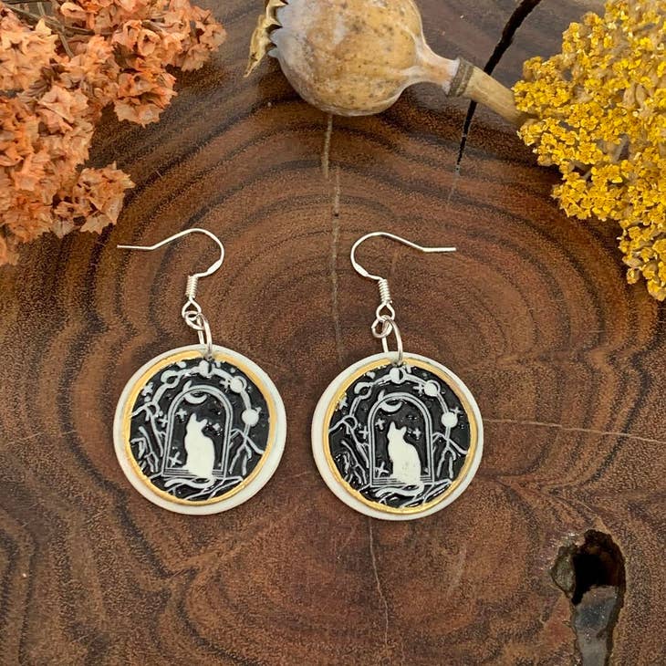 Cat magic witch earrings Australia Main image