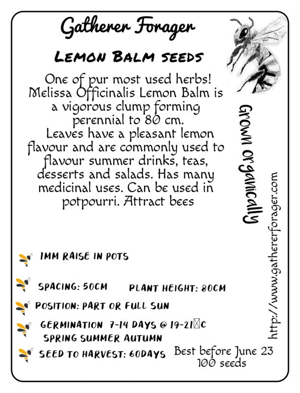 Buy Lemon balm seeds  Australia 